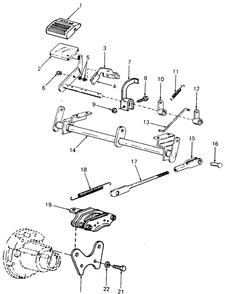 Brakes And Connections Diagram and Parts List for 1860 800000-821059-140661100-141661100 Cub Cadet Lawn Tractor